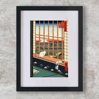 High-quality Mounted + Framed Print Asakusa Rice Fields and Festival of Torinomachi - Utagawa Hiroshige Japanese Woodblock Print Ukiyo-e - City of Paradise
