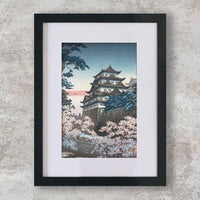 High-quality Mounted + Framed Print Nagoya Castle - Tsuchiya Koitsu Japanese Woodblock Print Ukiyo-e - City of Paradise