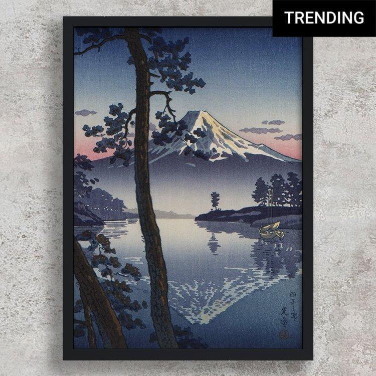 High-quality Framed Print Fuji from Tago Bay - Tsuchiya Koitsu Japanese Woodblock Print Ukiyo-e - City of Paradise