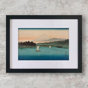 High-quality Mounted + Framed Print Fūkeiga - Andō, Hiroshige Japanese Woodblock Print Ukiyo-e - City of Paradise