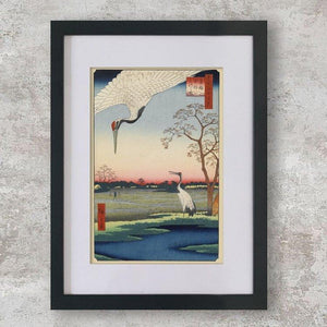 High-quality Mounted + Framed Print Minowa, Kanasugi and Mikawashima - Andō, Hiroshige Japanese Woodblock Print Ukiyo-e - City of Paradise