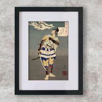 High-quality Mounted + Framed Print Mountain moon after rain - Tsukioka Yoshitoshi Japanese Woodblock Print Ukiyo-e - City of Paradise