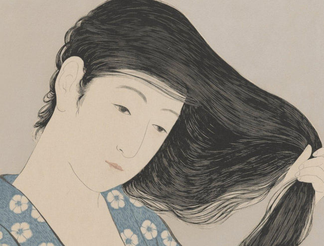 High-quality Print Woman combing her hair - Hashiguchi Goyo Japanese Woodblock Print Ukiyo-e - City of Paradise